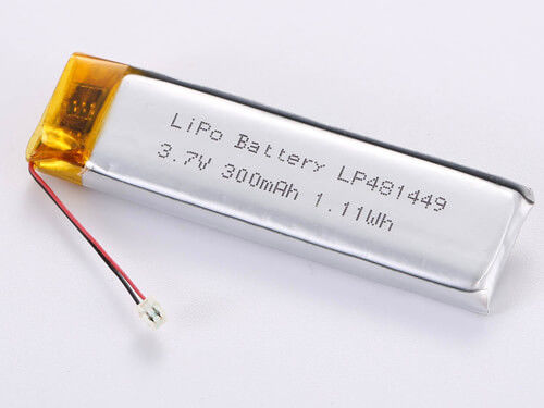 Купить LP481449 3.7V 300MAH JST разрядный соединитель высокомощный пакет LiPo для профессиональных применений -20 до 45 градусов Цельсия Производство в сети