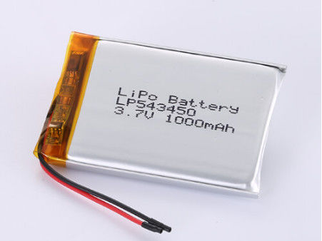 Купить LP543450 3,7V 1000MAH литий-ионные батареи производители Скорость разряда Да и 1C Пик скорость разряда Литий-полимерные батареи для кнопок приложений online manufacture