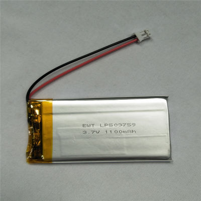 Серебряный литий полимерный аккумулятор LP503759 3.7V 1100mAh с PCM
