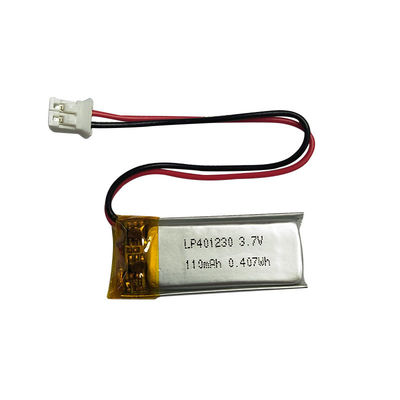 1S1P Ли-полимерная батарея LP401230 3.7V 110mAh с PCM