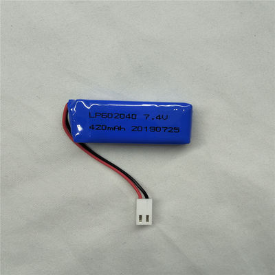 LP602040 7.4V 420mAh литий полимерный аккумулятор с функциями безопасности Защита от разряда от -20°C до 45°C