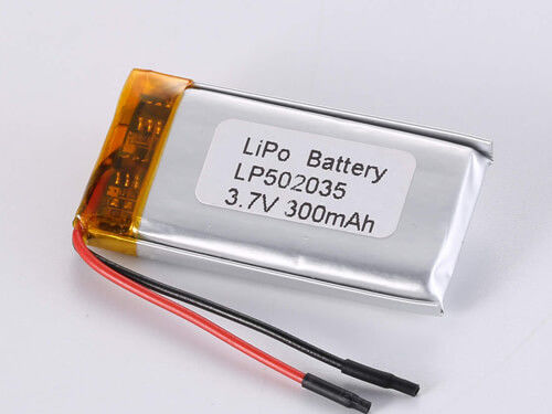 500-1000 циклов LP502035 3.7V 300MAH Полимерный литий-ионный перезаряжаемый элемент для оптимальной производительности от -20 до 60 градусов Цельсия