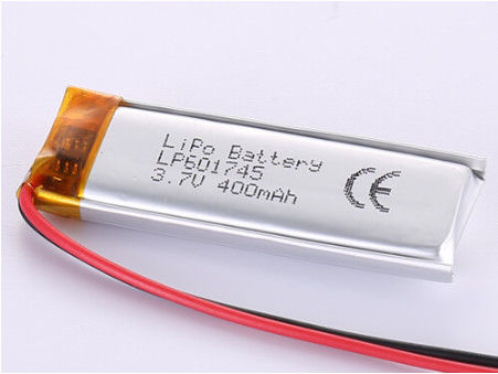 Долговечная энергия Литий-кобальтовые оксиды LP601745 3,7V 400MAH батарея с 12-месячной гарантией