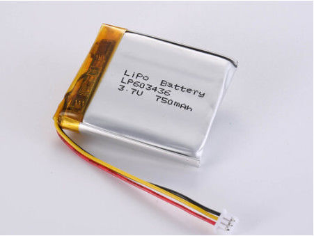 LP603436 3.7V 750 MAH Призматическая литиевая полимерная батарея Серебро Химия для производительности