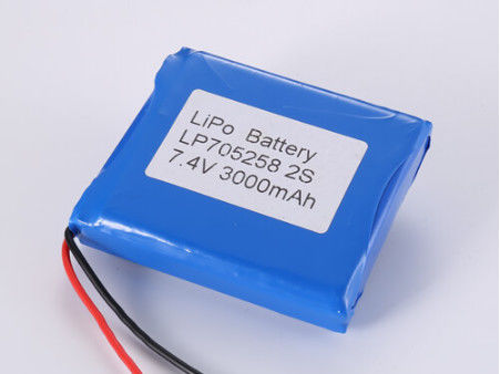 Прочный LP705258 7,4V 3000MAH литий полимерный аккумулятор с типом хранения перезаряжаемый и мощный
